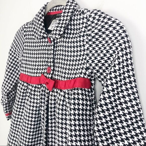 HOLIDAY EDITIONS | Girls Houndstooth Jacket Red Accents Black White 5T - Picture 2 of 7